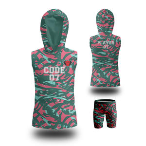 Uniformes de Fútbol Americano Personalizados con Logotipo, Transpirables, Antibacterianos, de Secado Rápido, sin Mangas, con Diseño de Bandera Estadounidense, Conjuntos de Camisetas 7V7 7on7 - Product Image 1