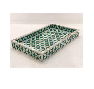 Bandeja con incrustaciones de hueso de diseño estándar Bandeja para servir con incrustaciones de hueso de lujo y alta calidad para suministros de restaurante y hotel de artesanía de media luna - Product Image 3