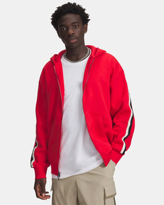 Men's Red Lining Hooded Pullover Sweatshirt Regular Fit Casual Autumn Knitted 100% Cotton French Terry Breathable RALMED Hoodie - Product Image 1