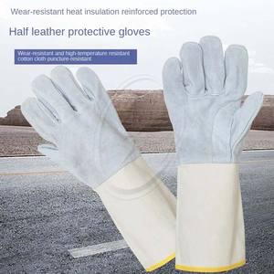 Gants en cuir de vachette pour le soudage en plein air Isolation thermique et résistance à l'usure des scories Doux et confortables du Pakistan - Product Image 6
