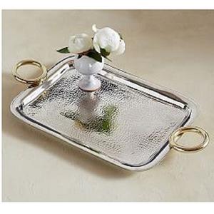 Bandeja lujosa de latón para servir comida al por mayor, bandeja de almacenamiento de latón de metal y cobre para joyería, bandeja de tocador para cosméticos, bandeja de servicio de acero inoxidable - Product Image 2