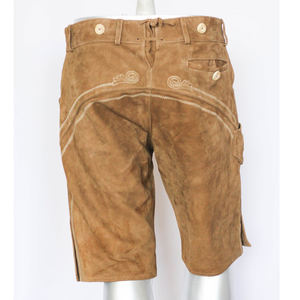 Pantalones cortos de cuero alemanes Oktoberfest bávaro tradicional hechos a medida para hombre, traje de festival de ante al por mayor - Product Image 6