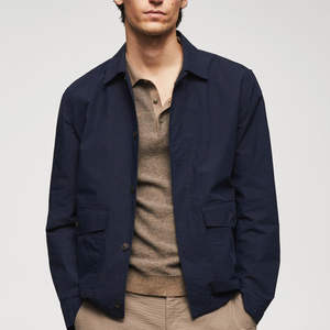 แจ็คเก็ตบอมเบอร์ผ้าแคนวาสคุณภาพสูง 100% ผ้าฝ้าย สำหรับทุกเพศ สกรีนโลโก้ตามสั่ง สีพื้นเรียบง่าย กันลม กันน้ำ เป็นมิตรกับสิ่งแวดล้อม เหมาะสำหรับฤดูหนาว - Product Image 4