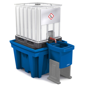 Contenitore per vasche di raccolta IBC, regolabile in altezza, con due gambe - Product Image 1