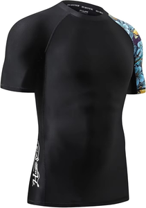 T-shirt de sport à manches longues en polyester à séchage rapide avec logo personnalisé pour hommes MMA Gym Training Surf et Jiu Jitsu Rash Guards - Product Image 4