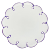Assiette à gâteau de mariage et petit-déjeuner en porcelaine creuse gaufrée à bord rouge, faite à la main, style rétro français, 8 pouces, mignonne et féminine