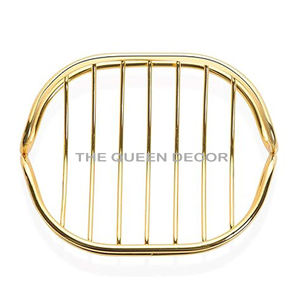 จานทำสบู่สำเร็จรูปสีทองทำจากโลหะอลูมิเนียมทรงกลมดีไซน์หรูหราใช้ในบ้าน - Product Image 5