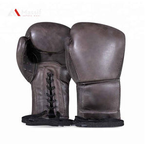 Guantes de boxeo con logotipo personalizado de cuero de vaca de alta calidad - Product Image 1