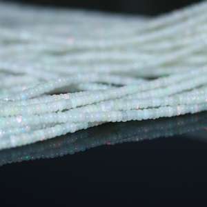 Opale éthiopienne blanche 3-5 MM rondelle lisse pierres précieuses en vrac pour la fabrication de bijoux perles de pierre - Product Image 4