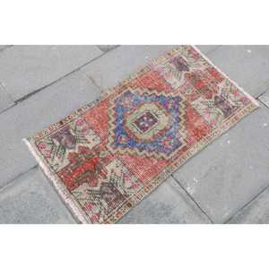 พรมตุรกีขนาดเล็ก 1.6x2.9 ฟุต พรมวินเทจ พรมลายต้นไม้และพืชสีแดง - Product Image 3