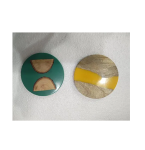 Posavasos de madera y resina de forma redonda de buena calidad, diseño de piña para el hogar, restaurante, mesa de café, posavasos, superventas - Product Image 5