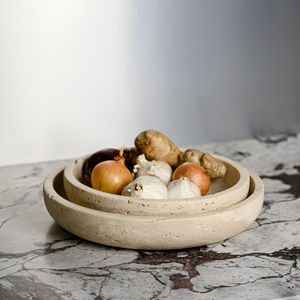 Grand bol à fruits décoratif de style indien en marbre écologique jetable, bols à salade élégants en marbre - Product Image 3