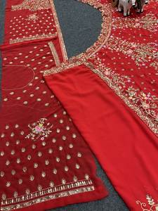 Designer Wedding Wear Lehenga Choli with 4 Meter <b>Flared</b> Faux Fur Embroidery <b>Sequins</b> Work Party - Product Image 5