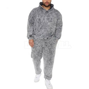 OME-Survêtement tendance de haute qualité écologique et délavé à l'acide pour hommes, vêtements de sport en coton de grande taille pour l'hiver - Product Image 1