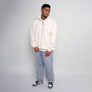Sweat à capuche zippé oversize en molleton 100 % coton 360 g/m² de haute qualité avec poche, personnalisable, décontracté, pour homme - Product Image 5