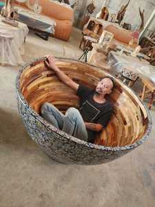 อ่างอาบน้ำไม้ปาร์เก้ลายเปลือกหอยทันสมัย แบบตั้งพื้น เป็นมิตรกับสิ่งแวดล้อม ทนทาน เหมาะสำหรับอพาร์ทเมนต์ ห้องนอน โรงพยาบาล ใช้ภายในอาคาร - Product Image 4