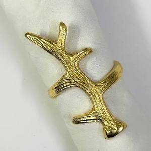 Anneau de serviette de table vintage classique, finition dorée, en aluminium, taille personnalisable pour la maison, les fêtes et les festivals - Product Image 1