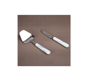 Servidor de pasteles de acero Nuevo diseño Cuchillos para pasteles y servidor Nuevo con mango de mármol Herramientas para pasteles Juego de cubiertos de acero inoxidable - Product Image 5