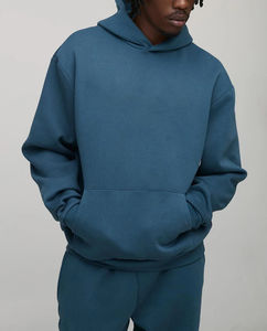 รับทำโลโก้ตามสั่ง ชุดเซ็ทฮู้ดดี้และกางเกงจ็อกเกอร์สำหรับผู้ชาย ผ้าพิมพ์ลายสีพื้นสำหรับฤดูหนาว ชุดกีฬา ผ้าฝ้ายน้ำหนักเบา ทรงโอเวอร์ไซส์ ชุดวอร์มมีฮู้ด - Product Image 4