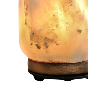 โคมไฟเกลือหิมาลัยไฟหินคริสตัลสีชมพูใช้พลังงานผ่าน USB โคมไฟธรรมชาติฐานไม้ไฟกลางคืน - Product Image 4