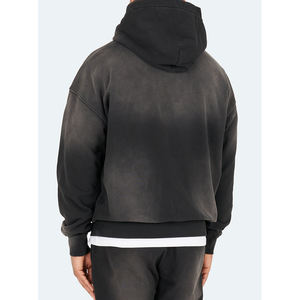 Sweat à capuche zippé avec lavage à l'acide en pierre personnalisé Zipup en détresse Sunfaded Sun Faded French Terry épais Double ZipUp Hoodie Hommes - Product Image 3