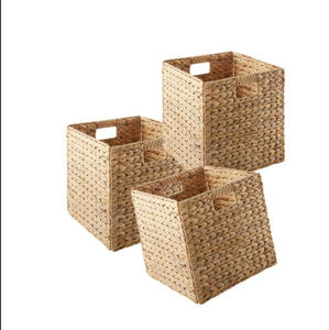 Ensemble fait main de 2 paniers de rangement en jacinthe d'eau naturelle pour organiser votre pièce avec style vietnamien - Product Image 4