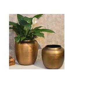 Jardinière de table en cuivre plaqué et peint par poudrage pour salon et jardin – Pots de plantes métalliques personnalisables de style américain - Product Image 5