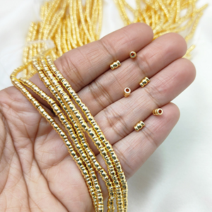 18K vàng mạ đồng thau hạt Tiny Ống phát hiện cho đồ trang sức làm linh kiện bán buôn và xuất khẩu - Product Image 1