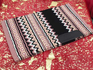 Tapis de selle western en feutre de laine Kaamkaaj avec patchs en cuir véritable, doublure en polycoton, couleurs personnalisables, modèle KKJ03 pour l'équitation - Product Image 2