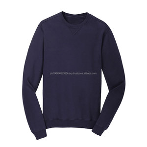 Sweatshirts brodés 100% coton en polaire double couche personnalisée bleu marine - Product Image 1