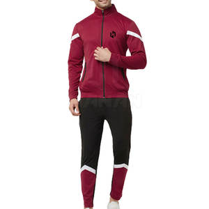 Venta al por mayor de ropa deportiva personalizada para hombre chándal conjunto 100% algodón transpirable chaqueta con cremallera completa y Joggers para el invierno OEM - Product Image 1