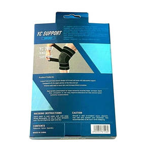 YC SUPPORT YC7889 Genouillère de soutien réglable avec sangles de compression unisexe noir/vert, attelle stabilisatrice - Product Image 2