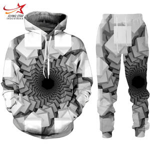 Pantalon à capuche à fermeture éclair imprimé personnalisé pour hommes survêtement de sport en polyester coupe-vent avec poches surdimensionnées pour l'hiver grande taille - Product Image 3