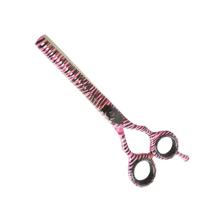 Tijeras de adelgazamiento personalizadas 5,5 "Cuchillas afiladas Tijeras de adelgazamiento de peluquería con tornillo ajustable negro - Product Image 1