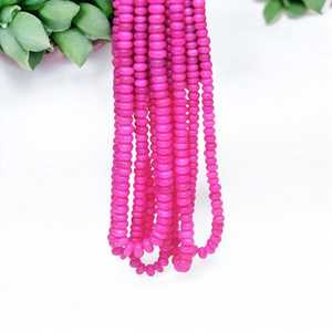 Natural Dark Hot Pink Opal Smooth Rondelle Beads Strand 7mm a 10mm Cuentas de piedras preciosas sueltas para la fabricación de joyas a granel al por mayor India - Product Image 1
