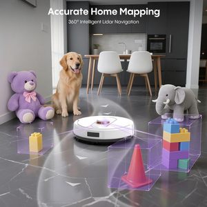 Slimme Robotstofzuiger Met Lds-Laser Voor Huishoudelijk Gebruik Aspiradora Die Dweilt En Zelflegende Vuilnisbak Op Batterijen Heeft - Product Image 3