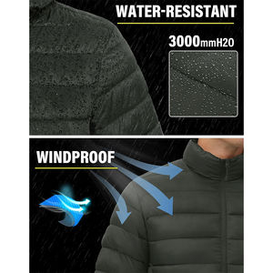 Mens hooded puffer jacket winter warm <b>padded</b> down <b>coat</b> <b>waterproof</b> windproof insulated thick outerwear fashion streetwear - Product Image 3