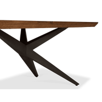 Ensemble de table à manger moderne en bois de manguier massif avec chaises rembourrées (8 places) |   Meubles de salle à manger contemporains, durables et écologiques