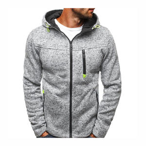 Sweat-shirts décontractés à fermeture éclair, surdimensionnés, respirants, écologiques, grandes tailles, pour les entraînements d'hiver, imprimés, en polaire polyester/coton - Product Image 1