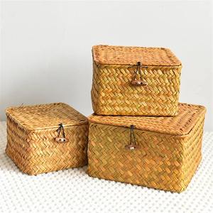 Cajas Hechas a Mano con Logotipo Personalizado, Cesta de Paja Marina, Organizador de Tapa de Pasto Marino de Buena Calidad - Product Image 1