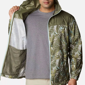 <b>Men's</b> Tropical Print Hooded <b>Lightweight</b> <b>Jacket</b> Waterproof Polyester Casual <b>Summer</b> Wear Zipper Closure - Product Image 5