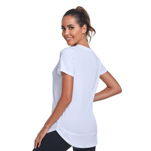 T-Shirt décontracté à manches courtes pour femmes de qualité supérieure 180 GSM tissu tricoté respirant léger col rond conception impression d'été personnalisée - Product Image 4