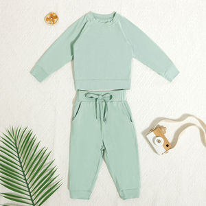 Personalizado de alta calidad de invierno Casual de algodón sólido bebé niña niños de 2 piezas chándales de jogging - Product Image 4