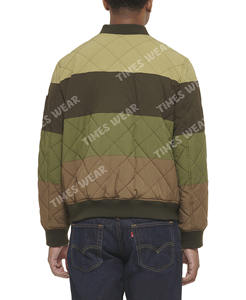 Chaqueta de bombardero acolchada con diamantes multicolor personalizada para hombre, chaqueta informal para exteriores con cremallera de invierno, producto OEM - Product Image 3