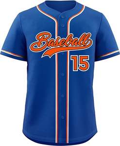 Precio personalizado hombres mujeres jóvenes béisbol Jersey botón abajo deportes camiseta cosida o impresa letra número tamaño grande - Product Image 3