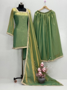 Nouvelle tenue Sharara pakistanaise avec broderie de créateur, travail de codage, haut fantaisie et ensemble palazzo dupatta pour la vente à l'exportation - Product Image 3