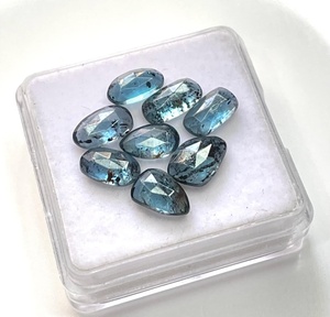 Teal Moss Kyanite Rose cut Gemstone Teal Blue Kyanite Faceted Gemstone Flat Back Kyanite Loose Gemstone For Trendy Jewelry Makin - Product Image 4