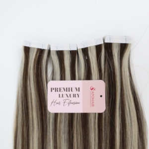 Extensiones de cabello Remy virgen de 22 pulgadas 100%, cabello humano liso de alta calidad, color mezclado, ceniza-# 1C + #60, materia prima - Product Image 2