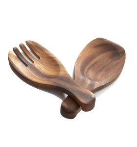 Servidor de ensalada de madera natural ecológico para vajilla y artículos de cocina hecho a mano de alta calidad - Product Image 4