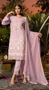 Nuevo multicolor pakistaní Georgette bordado pesado caqui trabajo Salton inferior bordado Salwar Kameez para mujer fiesta secado rápido - Product Image 2